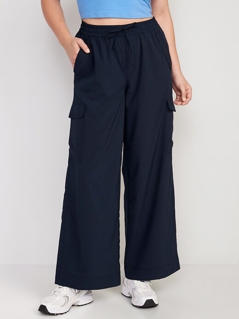 Old Navy Sleektech Wide-Leg Cargo Pants in Navy Blue Size XL